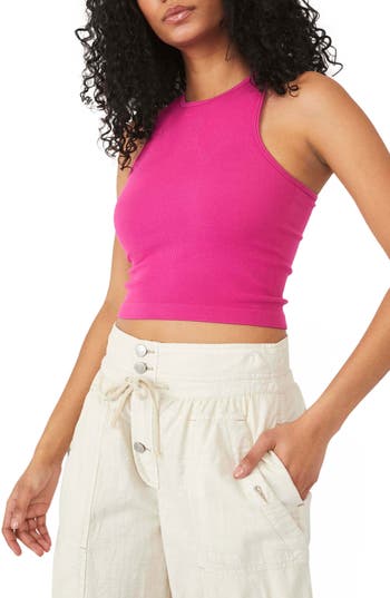 Free People Hayley Racerback Brami Crop Top In Pink