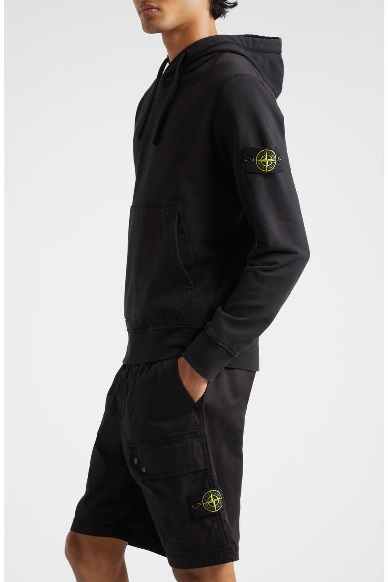 Logo Patch Cotton Hoodie, Alternate, color, BLACK