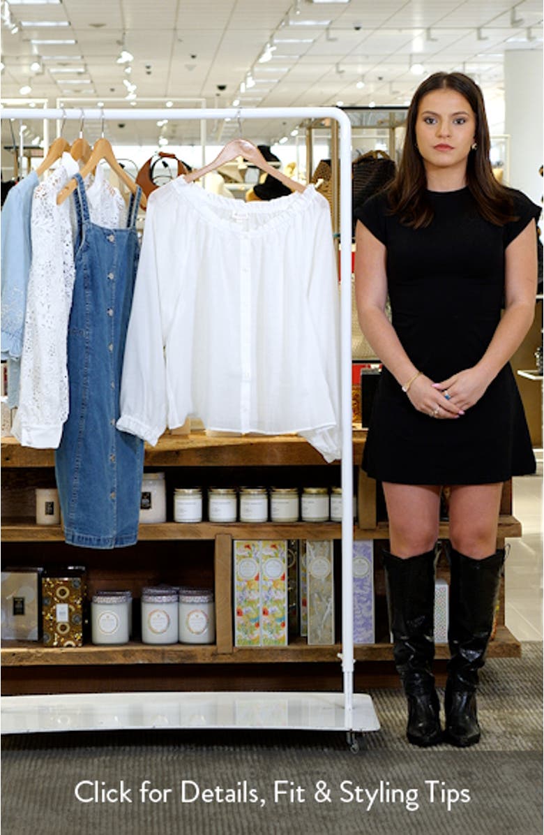 Off the Shoulder Long Sleeve Button-Up Top, sales video thumbnail