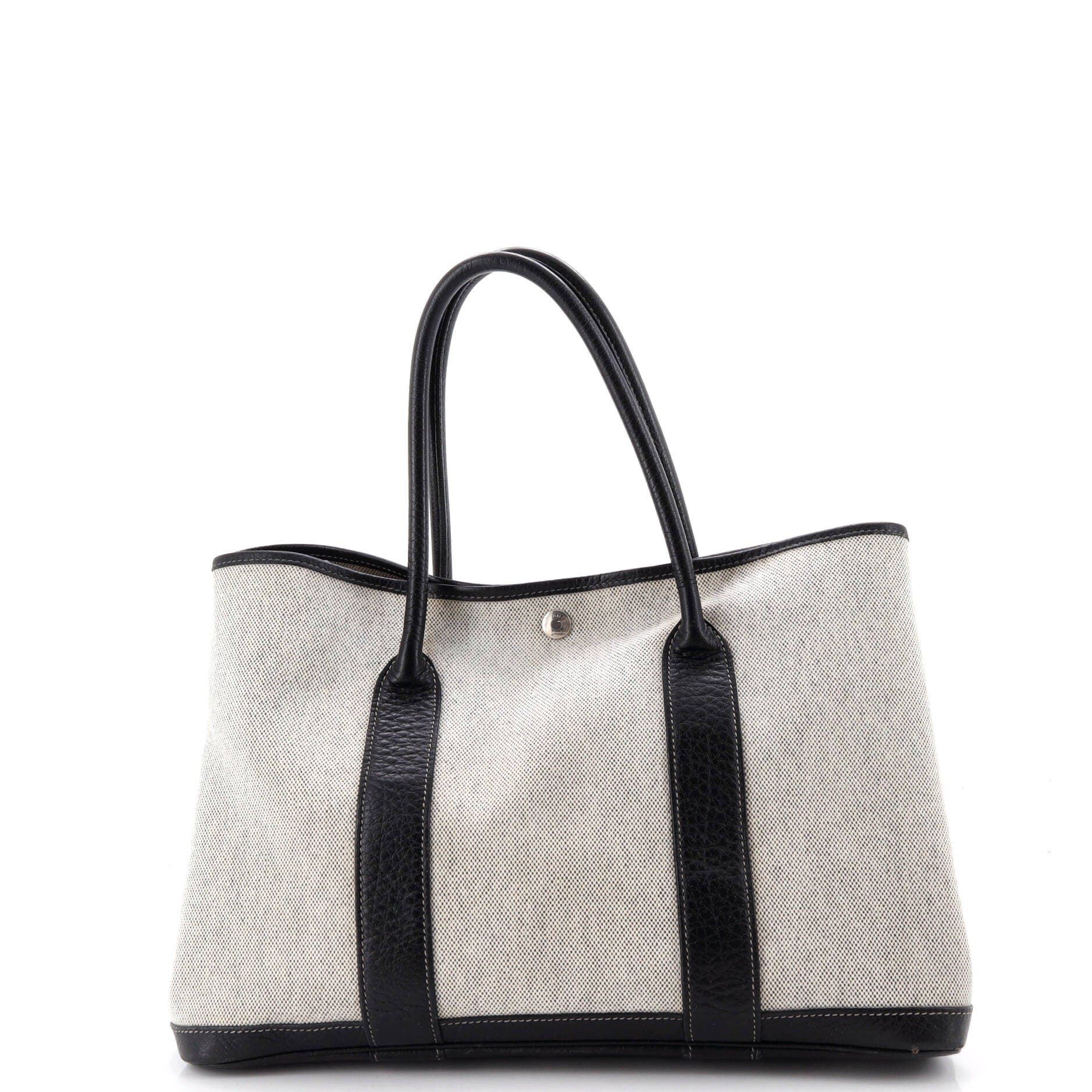 Garden Party Tote Toile and Leather 36, Alternate, color, Black