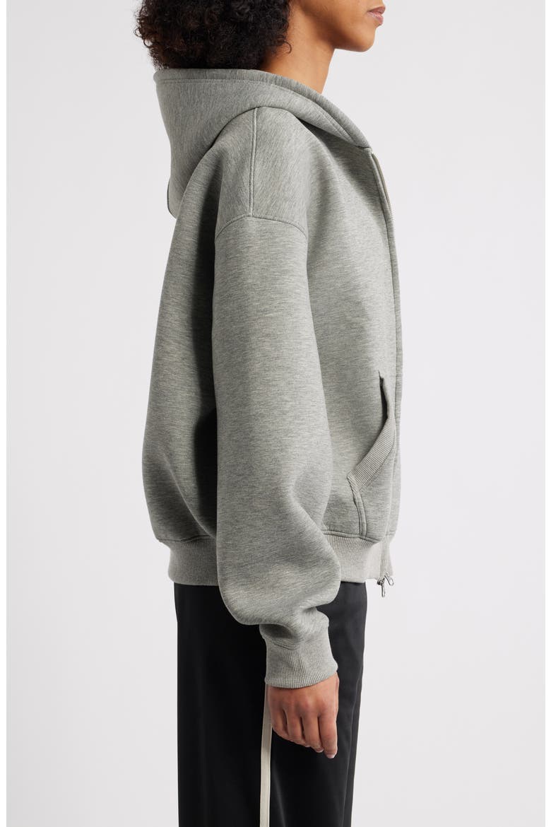 Boxy Scuba Knit Zip Hoodie, Alternate, color, GREY