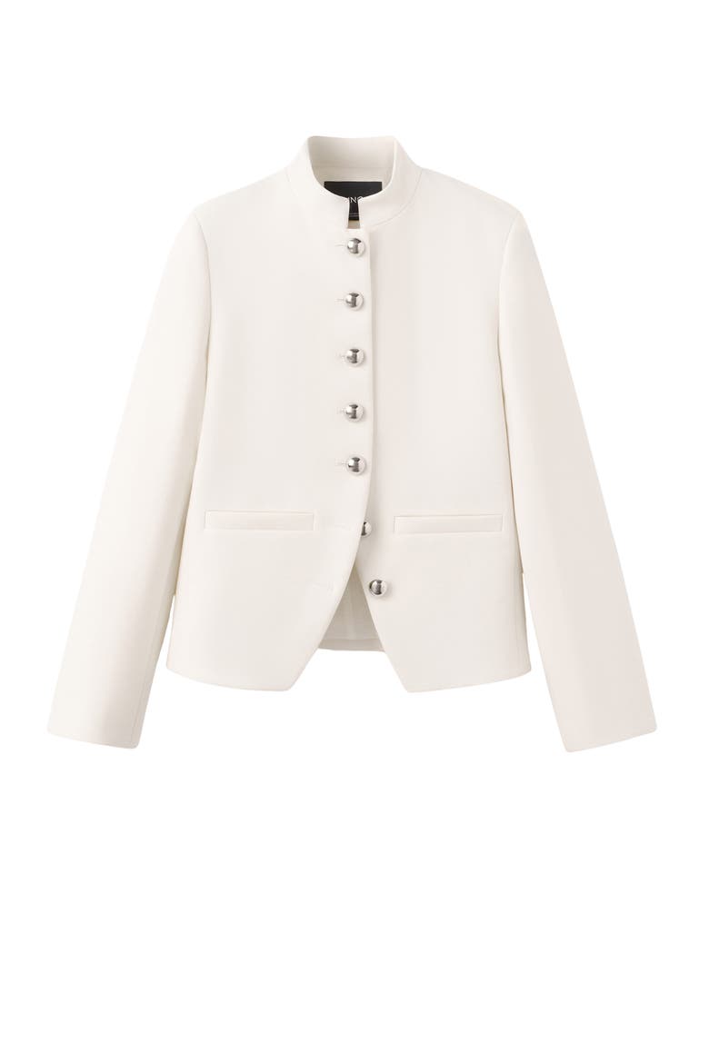 Mandarin Collar Jacket, Main, color, OFF WHITE