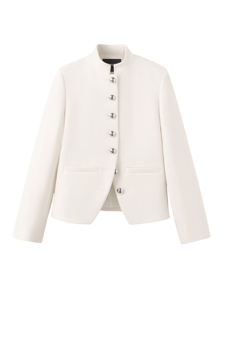 MANGO Mandarin Collar Jacket, Main, color, Off White