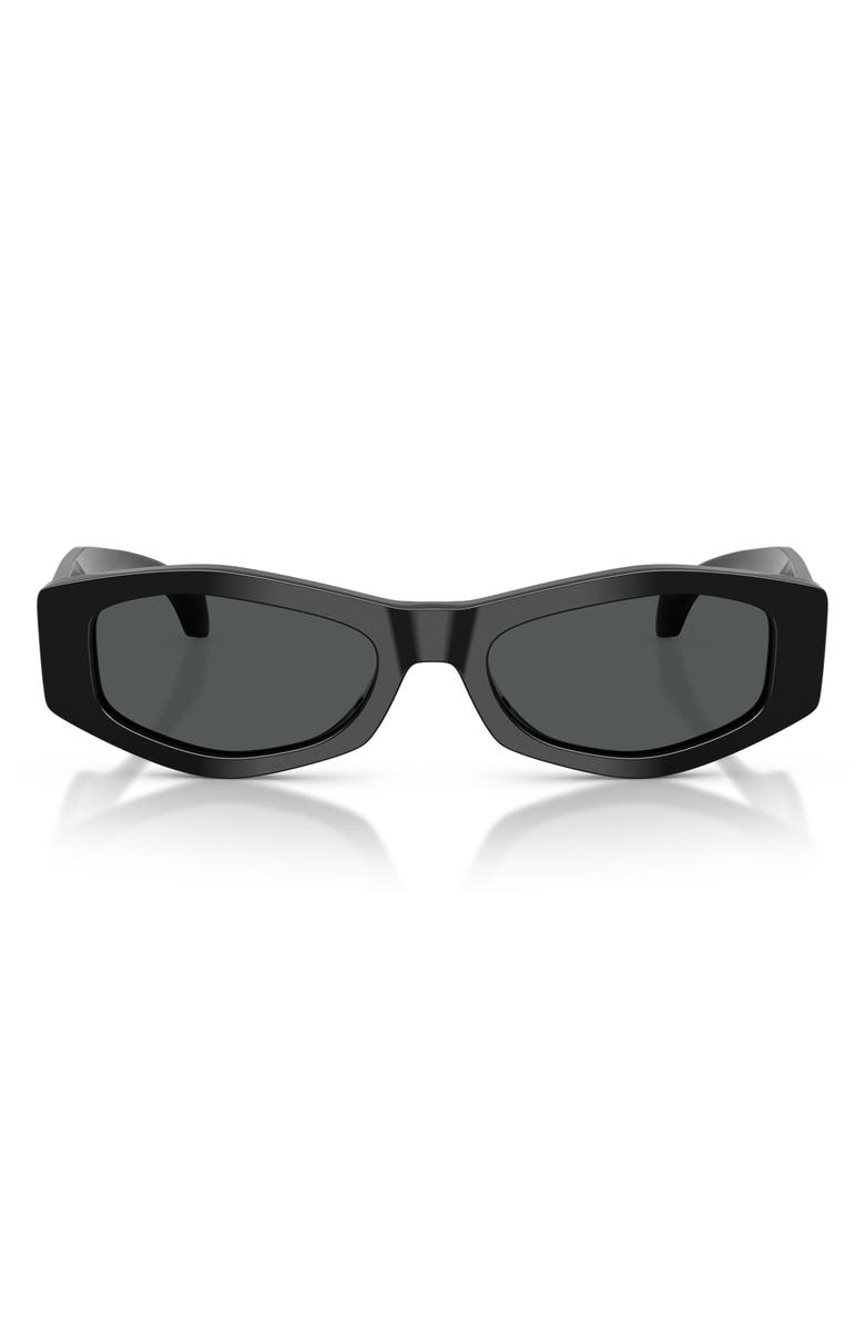 Versace 54mm Irregular Sunglasses, Main, color, Black / Dark Grey