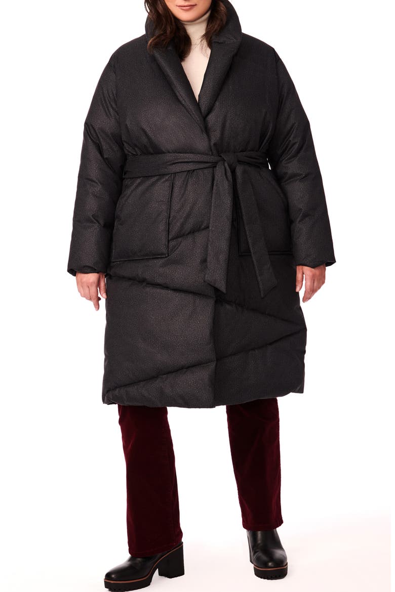 Recycled Puffer Trench Coat, Main, color, BLACK