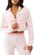 True Religion Crop Velour Track Jacket