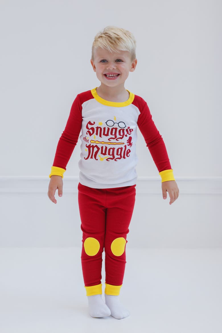 2-Piece Pajama Shirt and Pants Set, Alternate, color, Maroon and Yellow