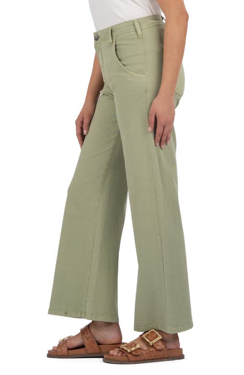 Kut From The Kloth Meg High Waist Ankle Wide Leg Jeans In Green