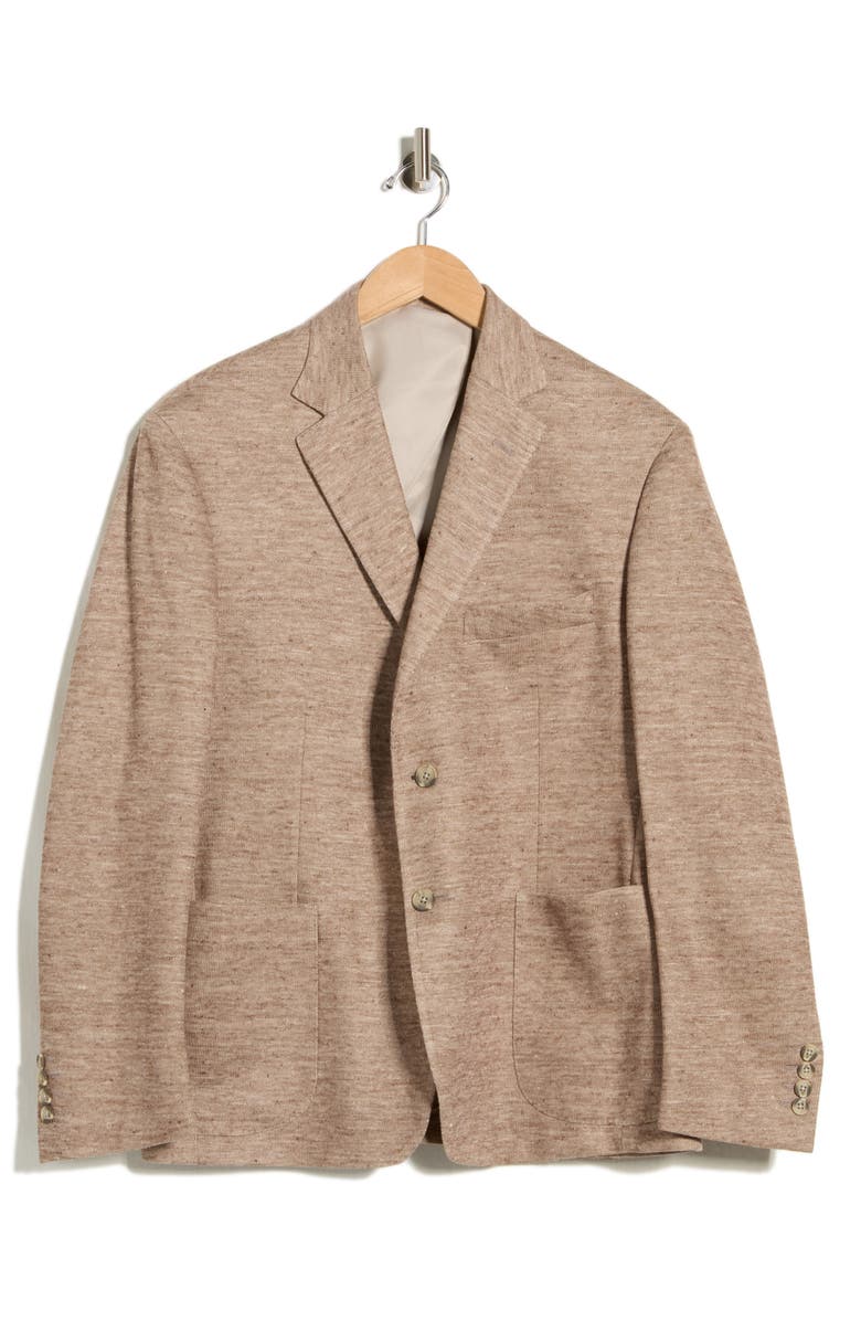 JB Britches Two Button Side Vent Patch Pocket Jacket, Main, color, Tan