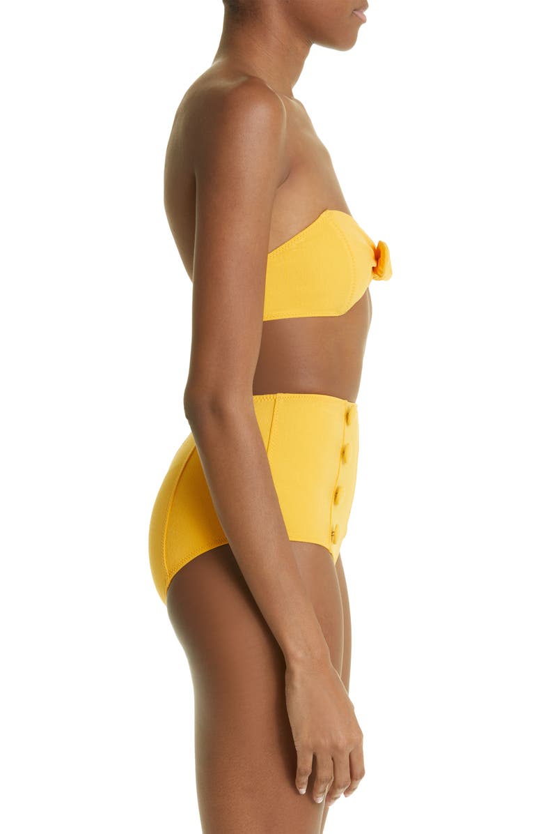 Lisa Marie Fernandez Poppy Strapless Button High Waist Crepe Two-Piece Swimsuit, Alternate, color, 