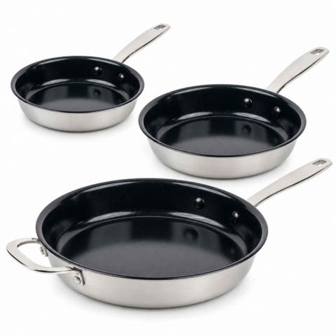 Maestro 3-Piece Nonstick Stainless Steel Frying Pan Set