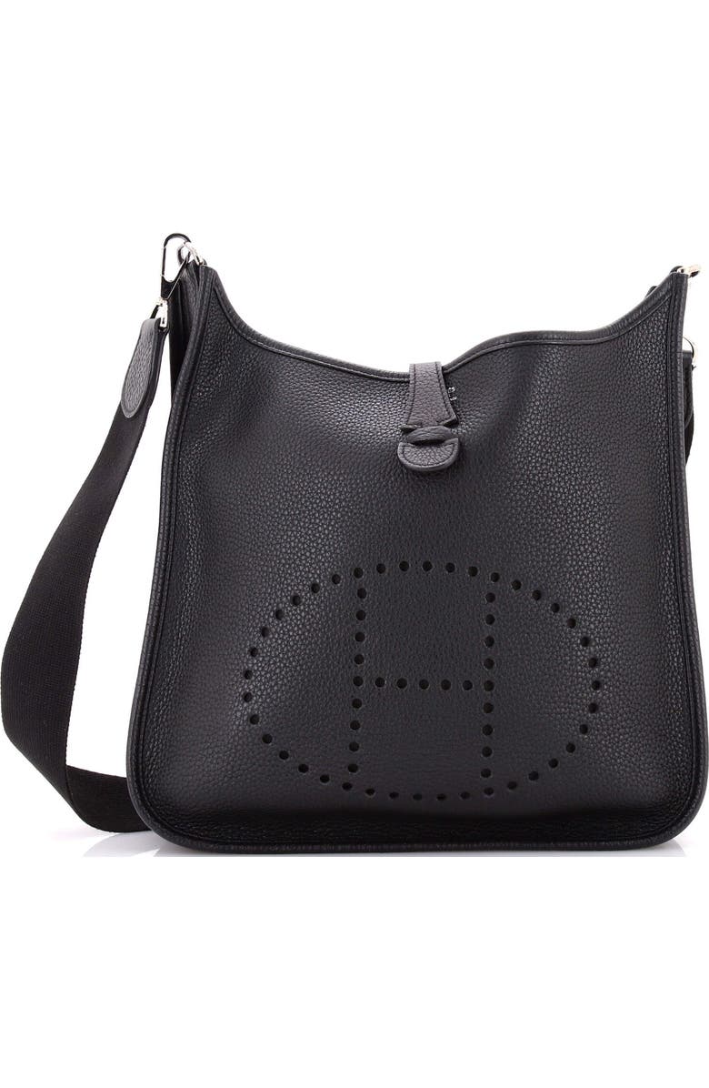 Pre-Owned Hermes Evelyne Bag Gen I Clemence PM, Main, color, Noir
