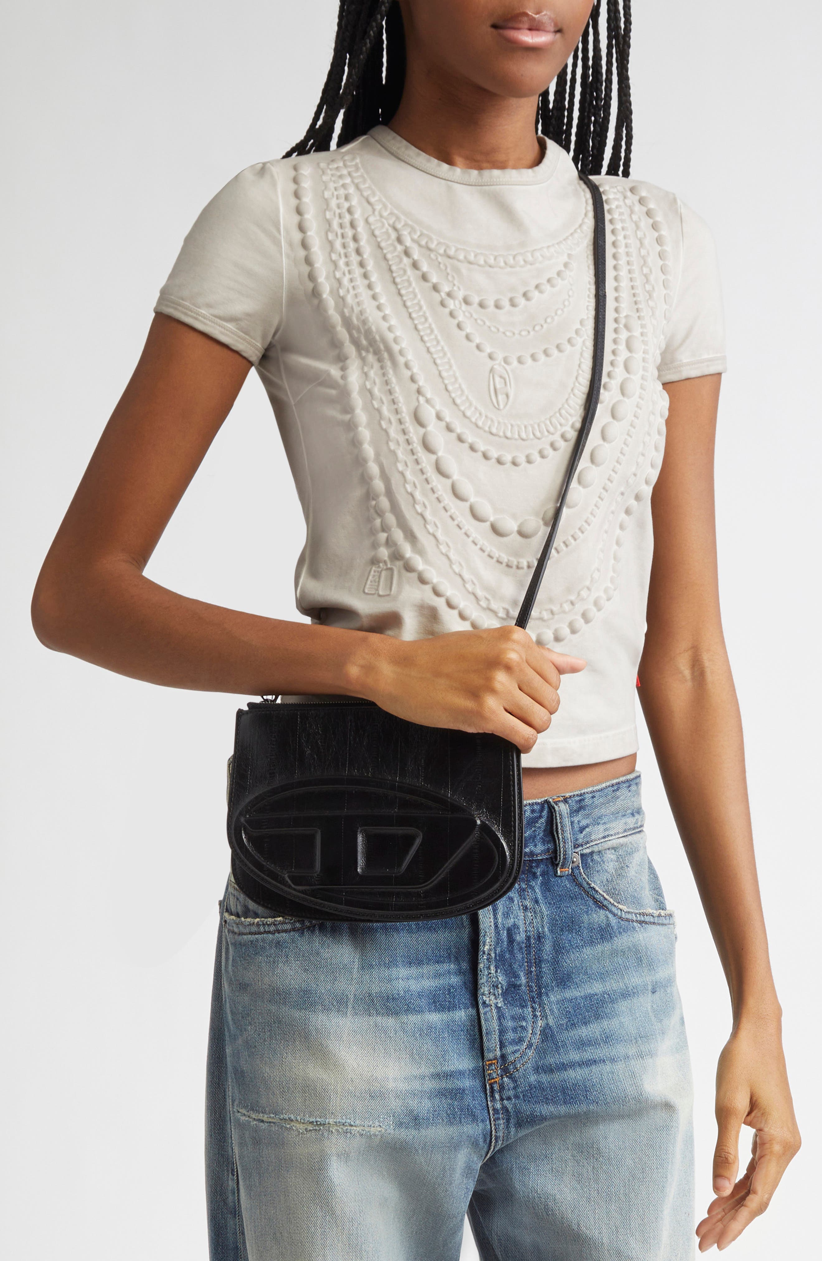 DIESEL<sup>®</sup> 1DR Twin Double Pouch Faux Leather Shoulder Bag, Alternate, color, 