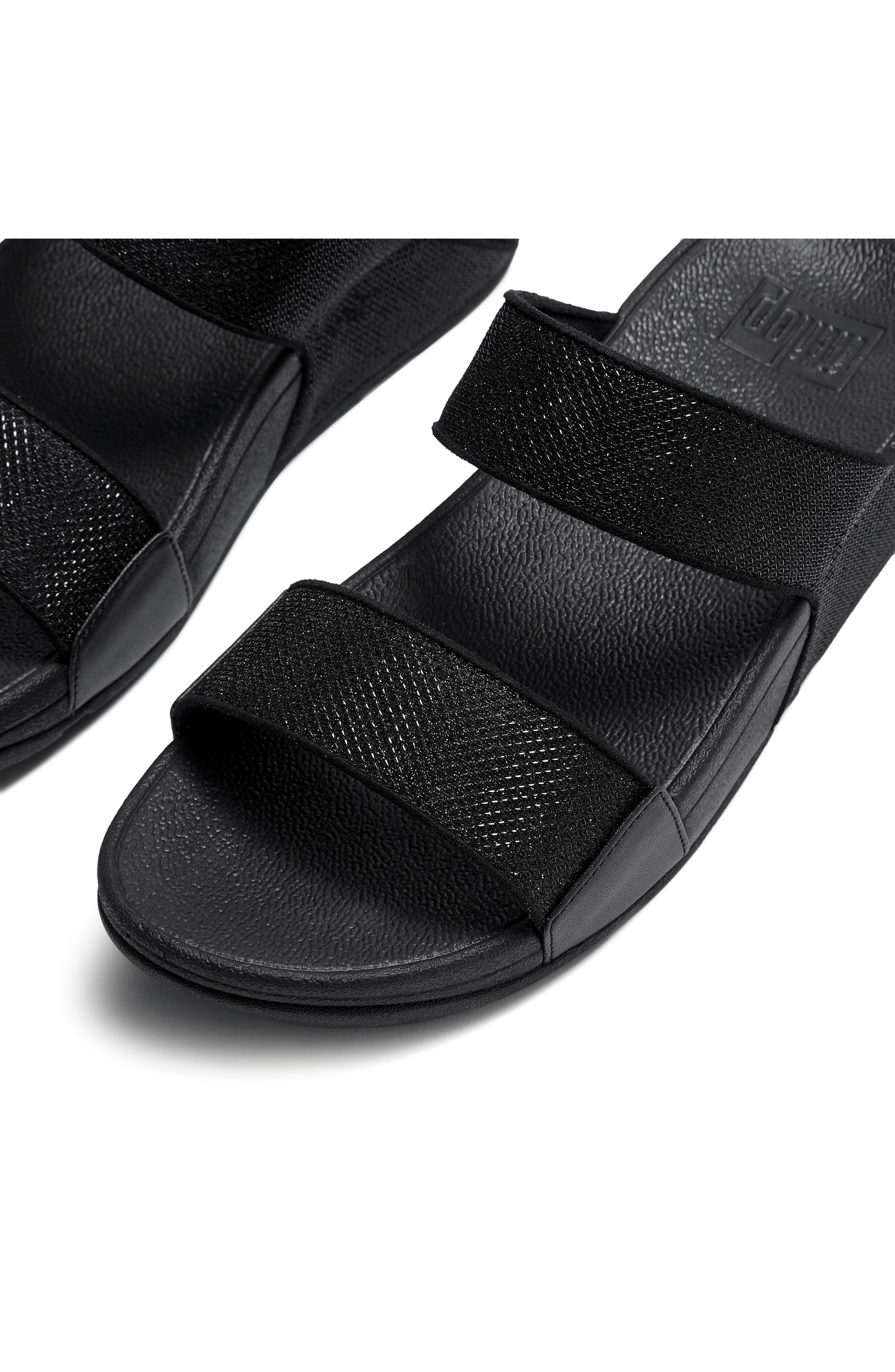 FitFlop Lulu ShimmerGlitz Slide Sandal, Alternate, color, Black