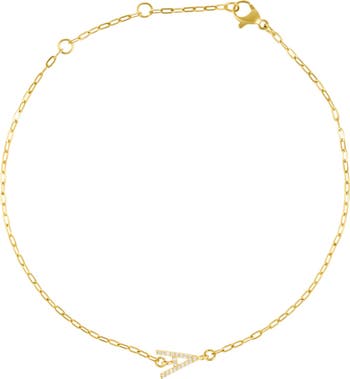 Pavé Cubic Zirconia Initial Anklet