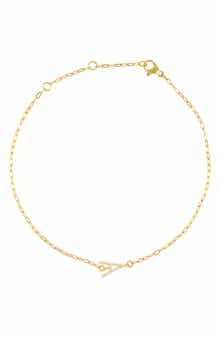 Adornia Pavé Cubic Zirconia Initial Anklet