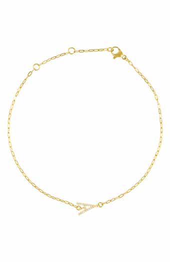 Adornia Pavé Cubic Zirconia Initial Anklet