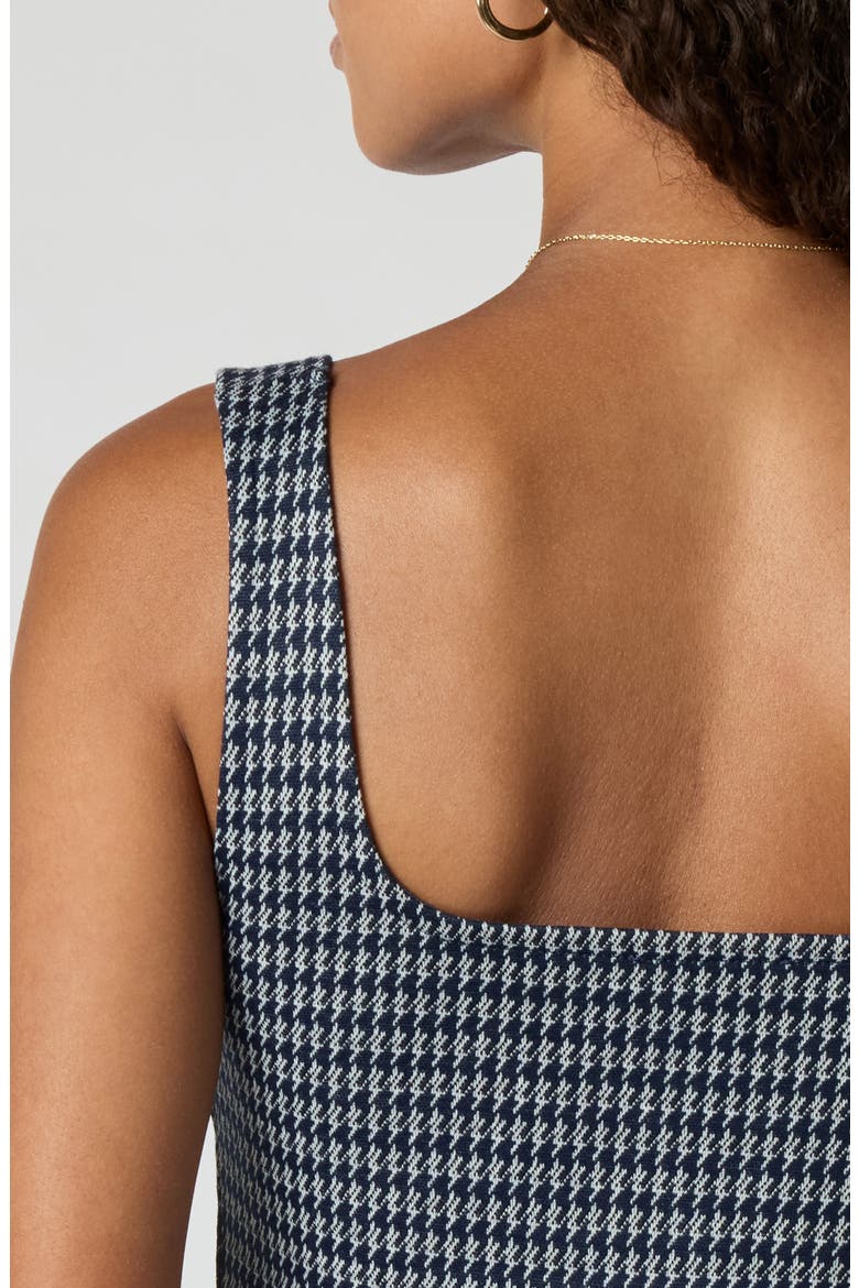 Houndstooth Sleeveless Minidress, Alternate, color, NVY SM HNDSTOTH