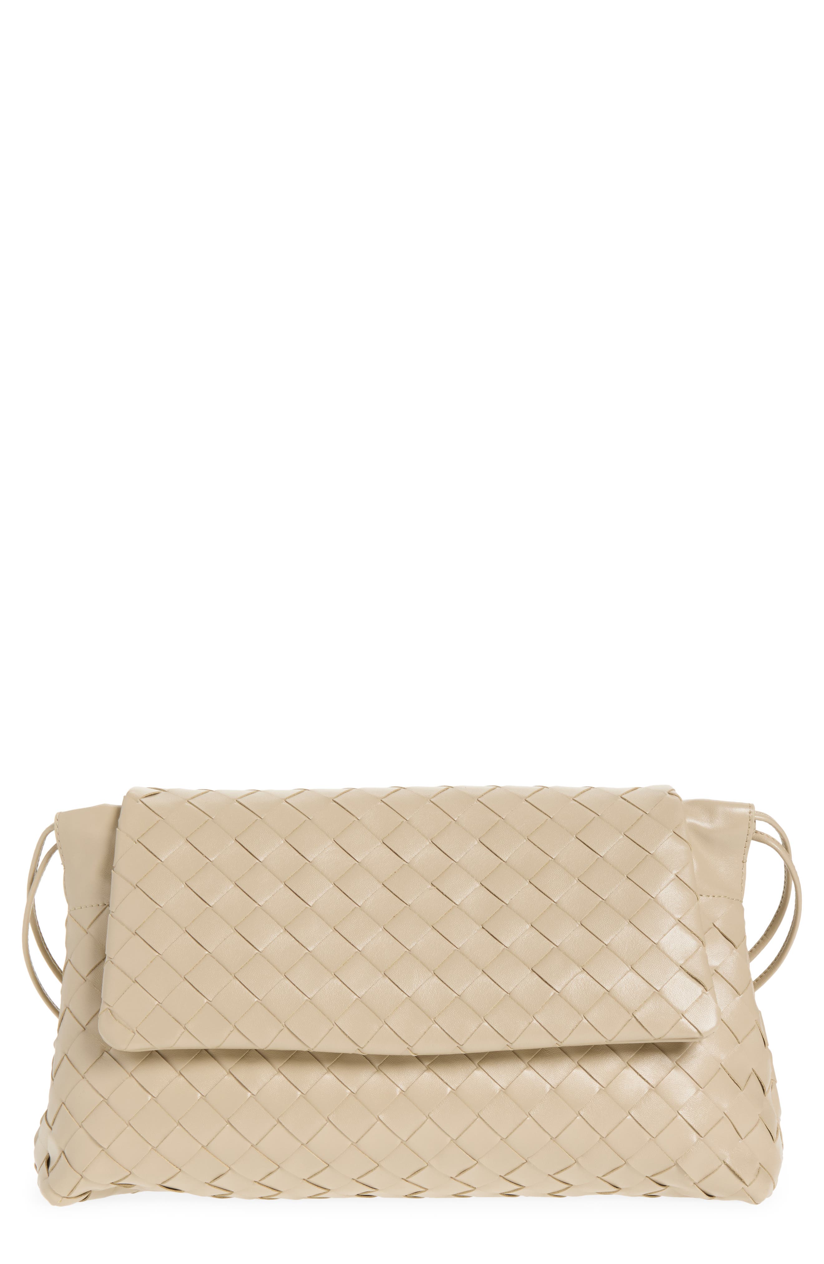 Dustbag Day Intrecciato Leather Shoulder Bag, Main, color, 9615 ECRU-GOLD