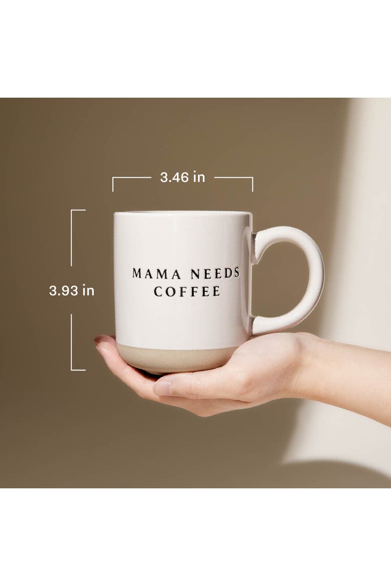 Stoneware Quote Coffee Mug, Alternate, color, Cream Speckled Mug