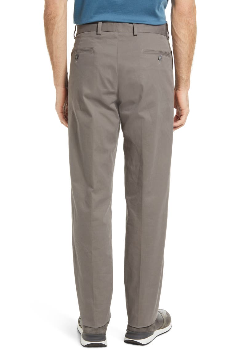 Charleston Khakis Flat Front Stretch Sateen Pants, Alternate, color, GREY