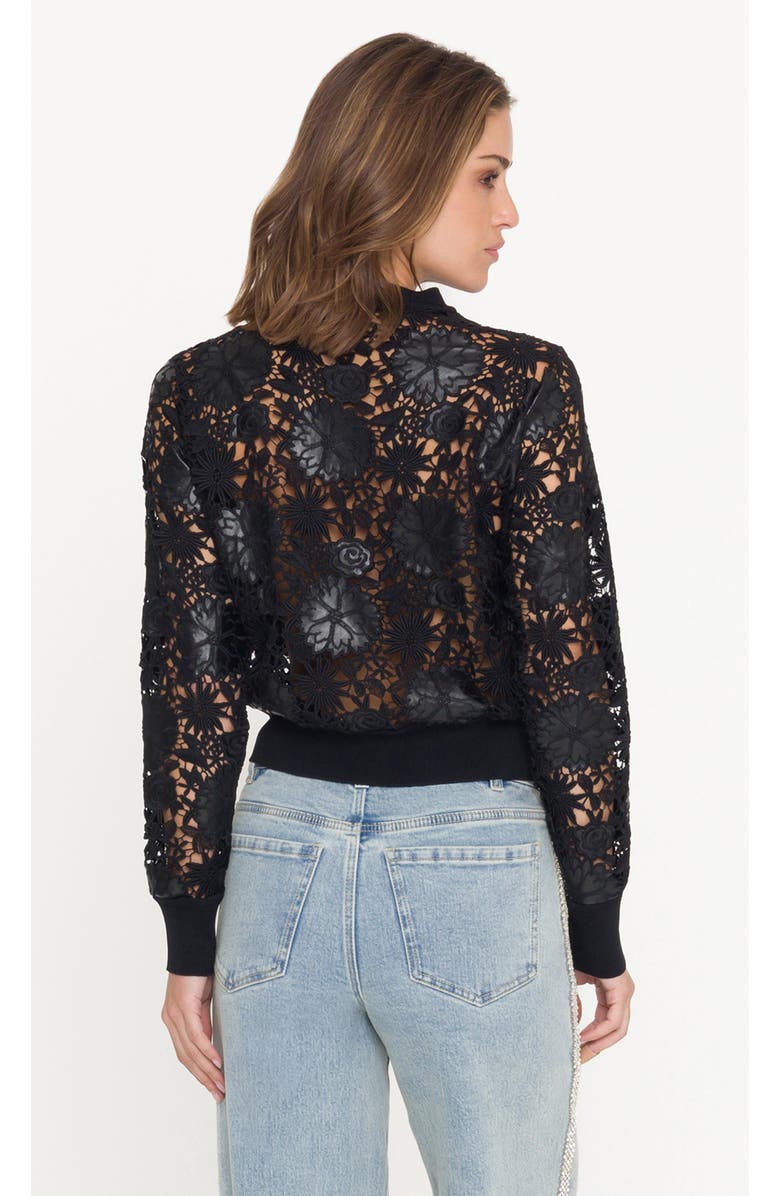 Generation Love Erin Vegan Leather Lace Cardigan, Alternate, color, Black, Floral