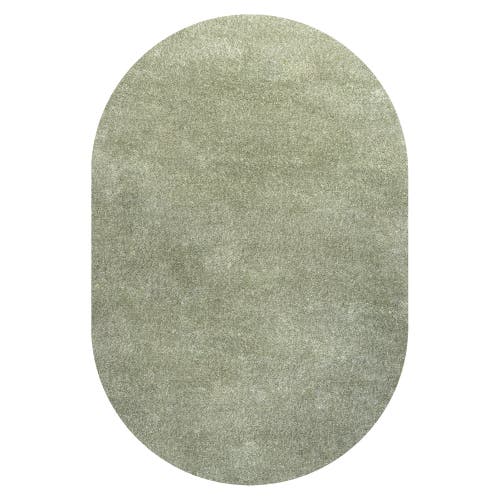 Jonathan Y Haze Solid Low-pile Oval Area Rug In Jade/green