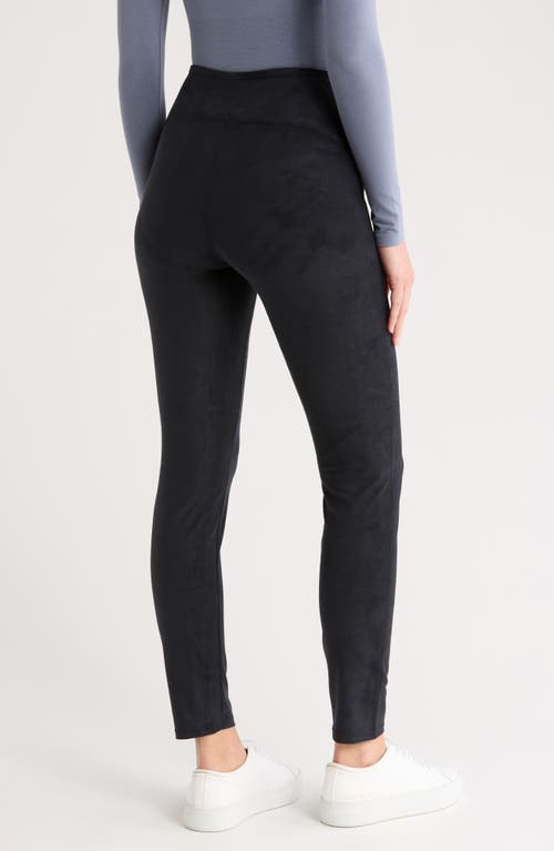 Yummie Faux Suede Shaping Leggings In Black