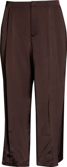 Pleat Front Crop Wide Leg Pants