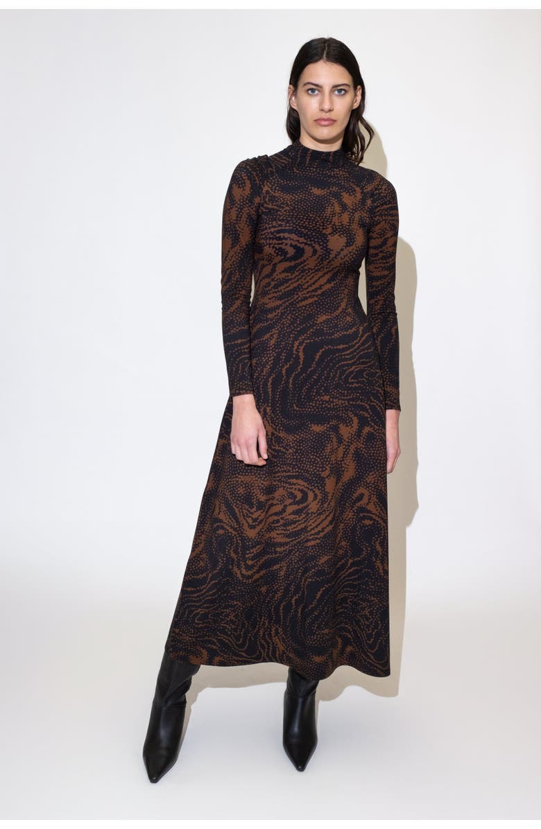 Untitled in Motion Speculus Turtleneck Jersey Maxi Dress, Alternate, color, 