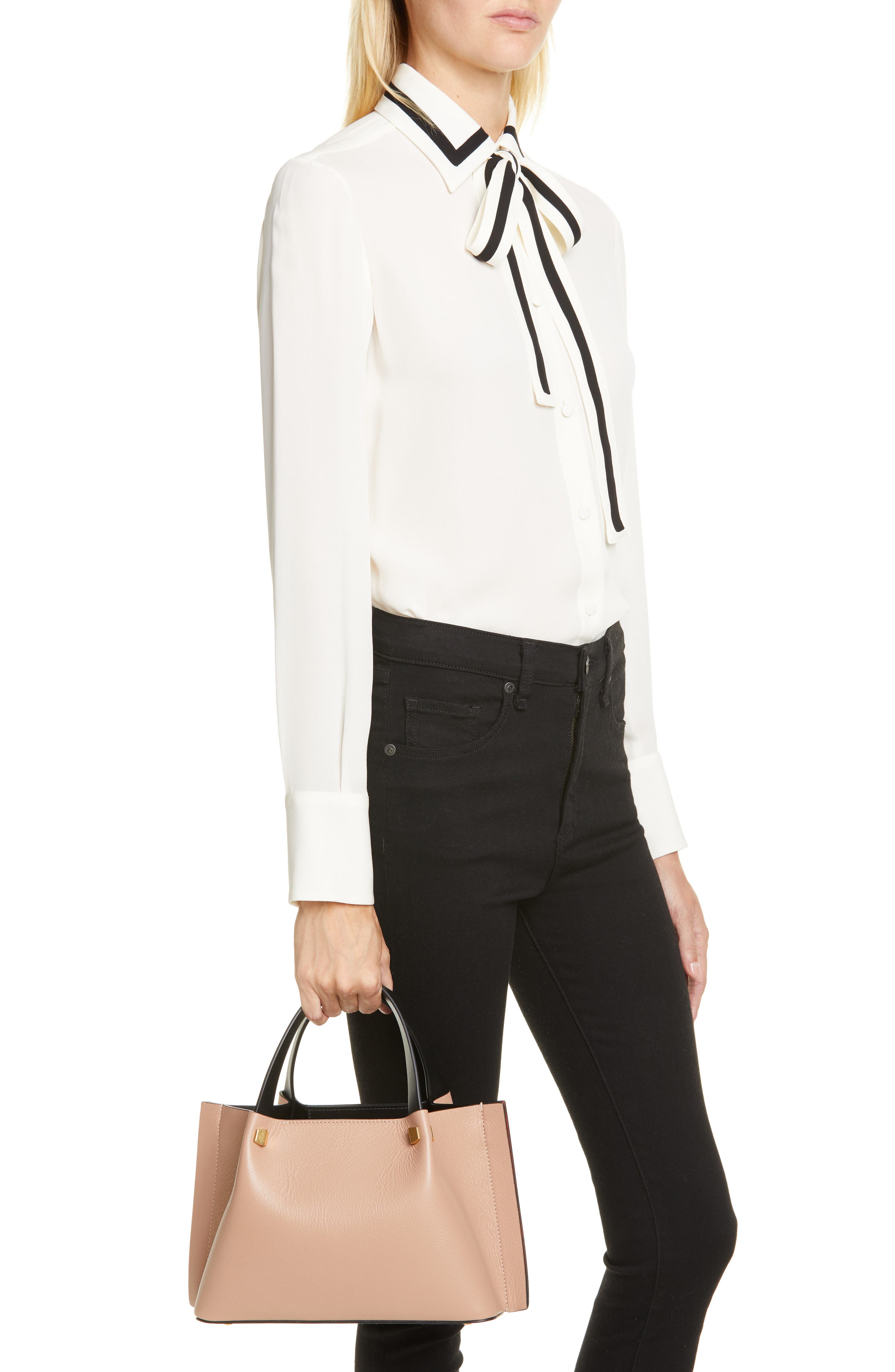 Valentino Garavani Small VLOGO Leather Tote, Alternate, color, 