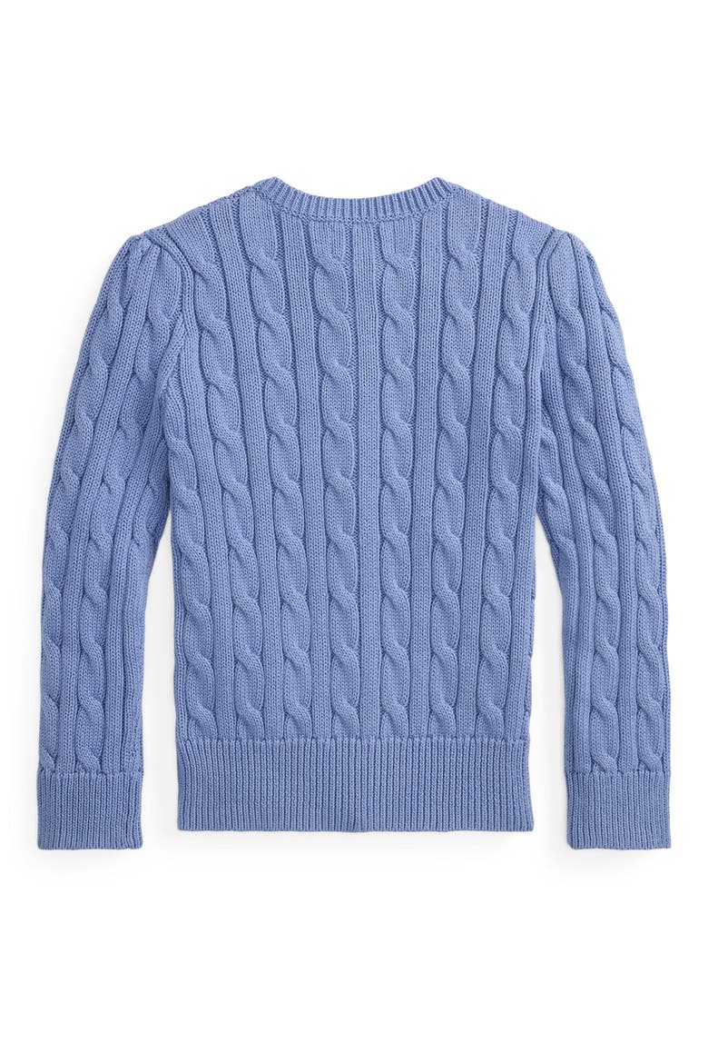 Kids' Cable Stitch Cotton Cardigan, Alternate, color, CAMPUS BLUE