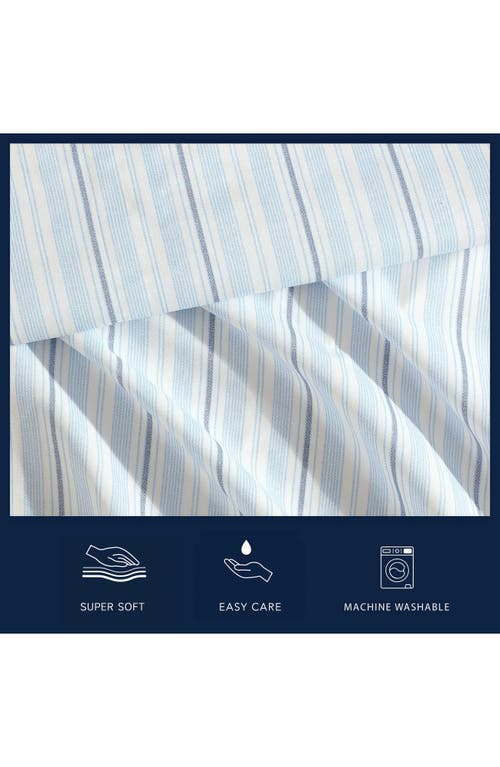 Nautica Camp Stripe 200 Thread Count Sheet Set In Lt-pastel Blue