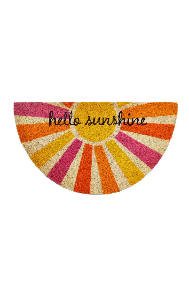 tag Hello Sunshine Non-Slip Coir Mat Multi Coir Everyday, Main, color, Yellow