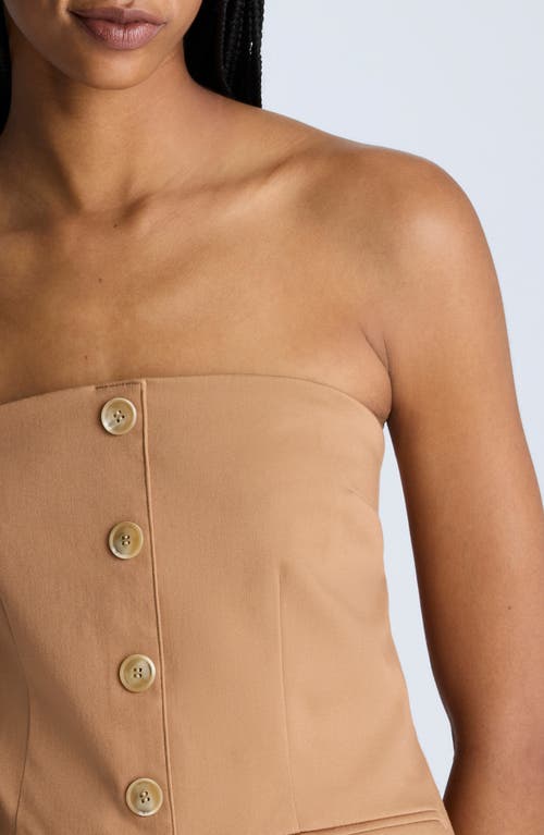 Kenneth Cole Sleeveless Button Front Bustier In Dark Honey