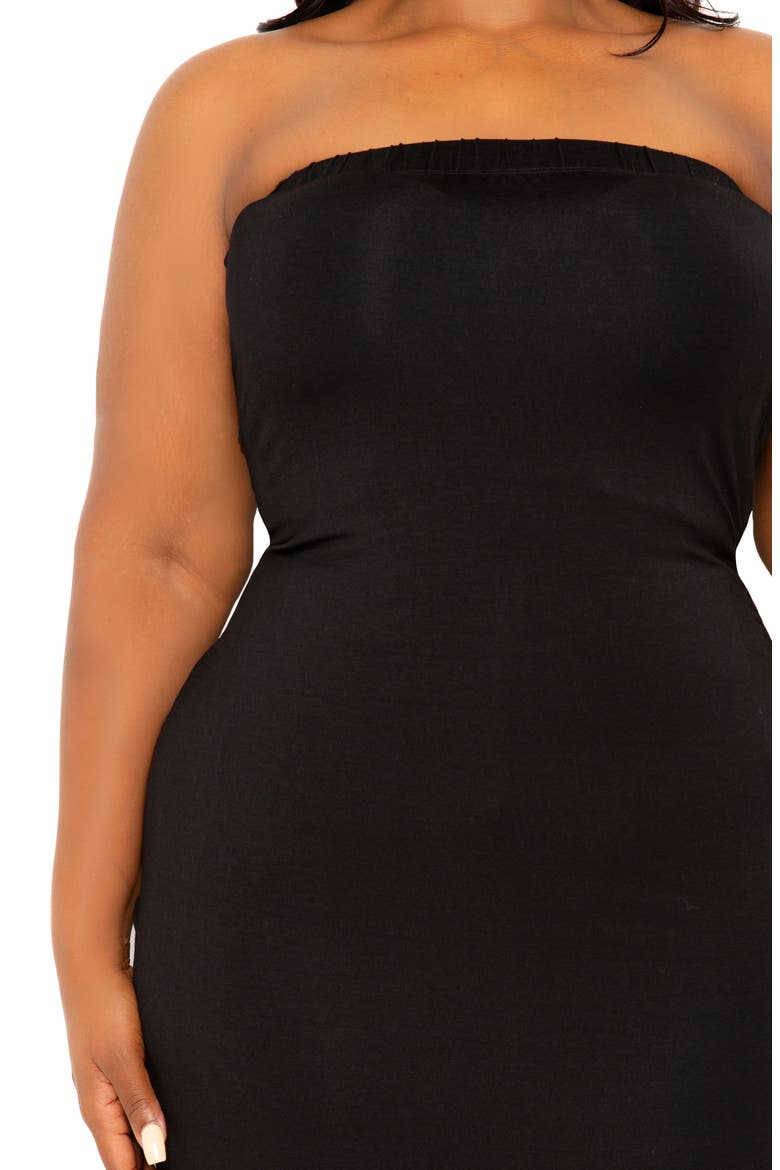 Tube Midi Dress, Alternate, color, BLACK