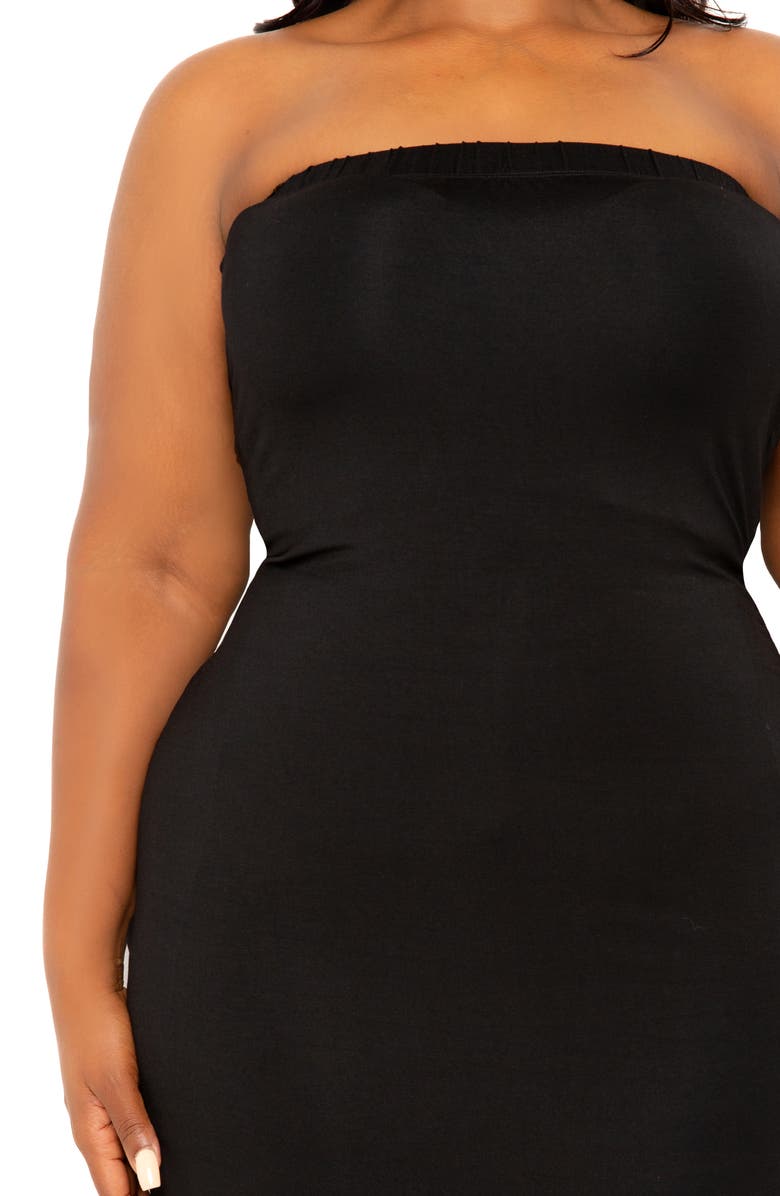 BUXOM COUTURE Tube Midi Dress, Alternate, color, Black