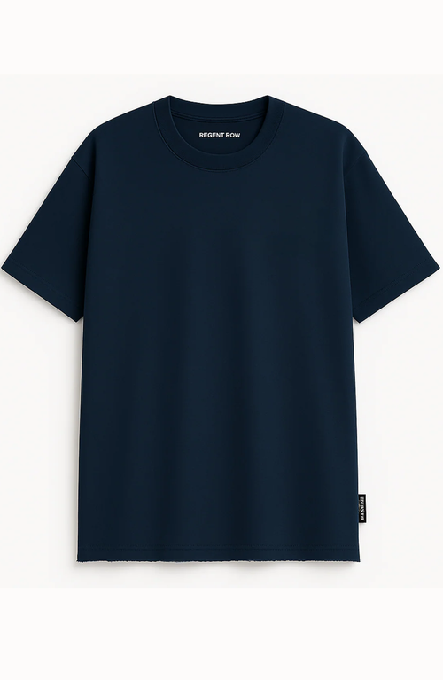 Regent Row Organic Cotton Crew Neck Tee In Blue