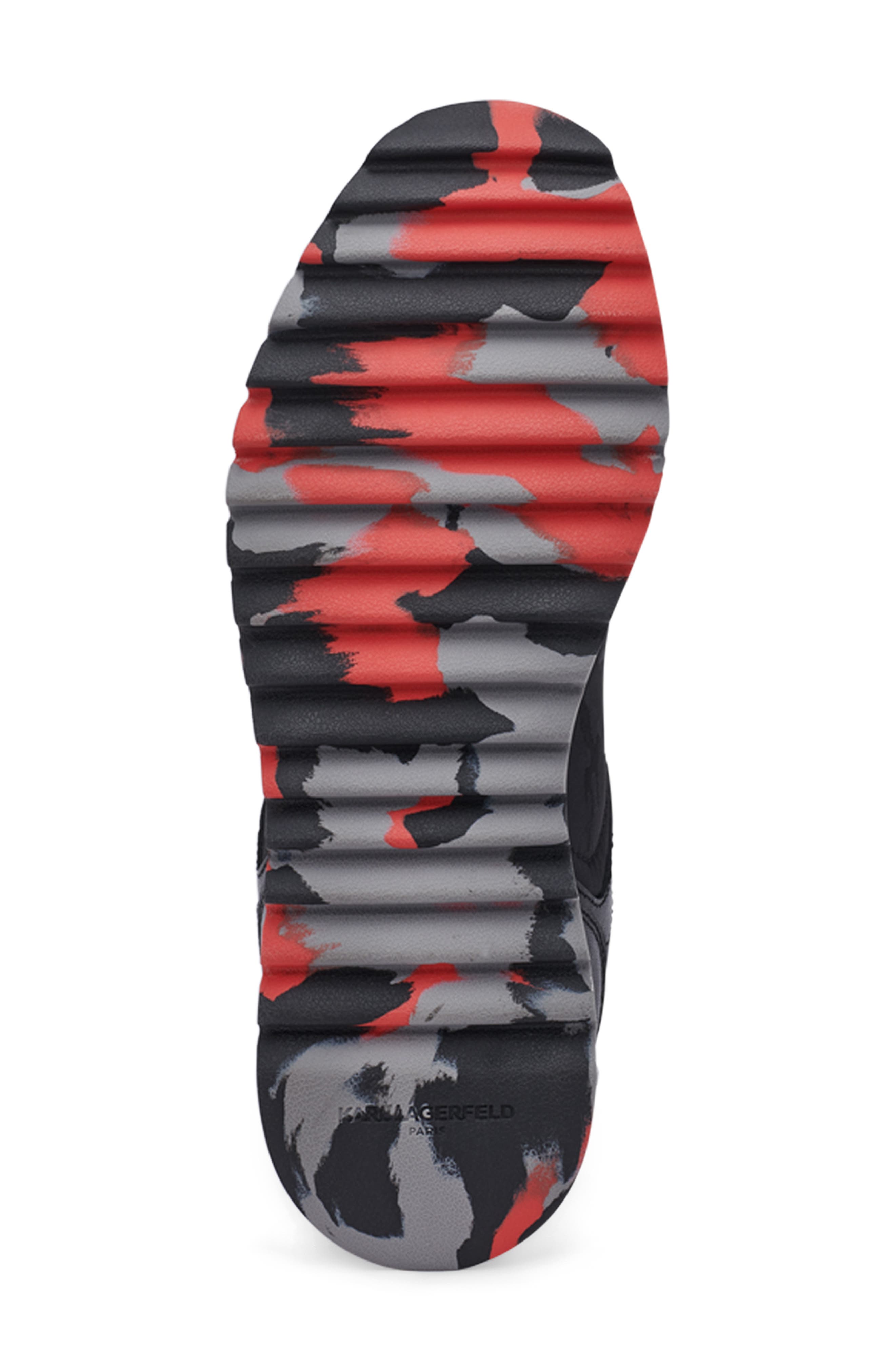 KARL LAGERFELD PARIS Camo Runner Sneaker, Alternate, color, Black
