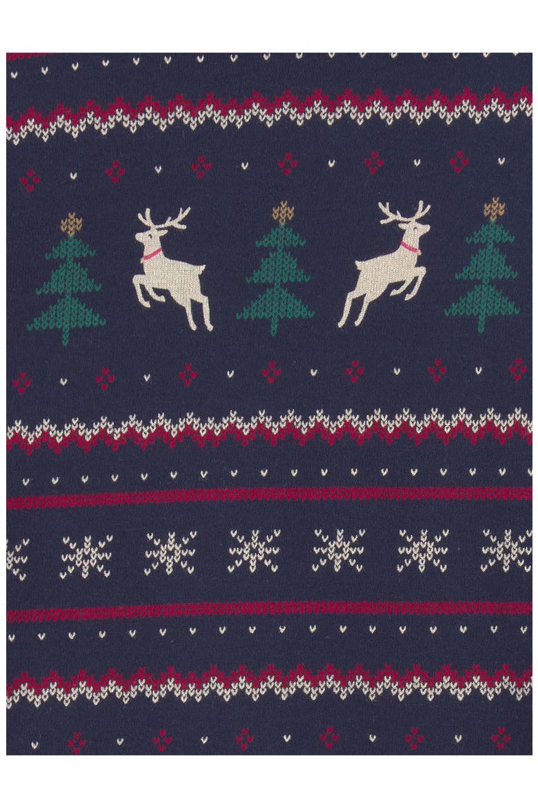 Fair Isle Fitted Organic Cotton Two-Piece Pajamas, Alternate, color, BLUE FAIRISLE