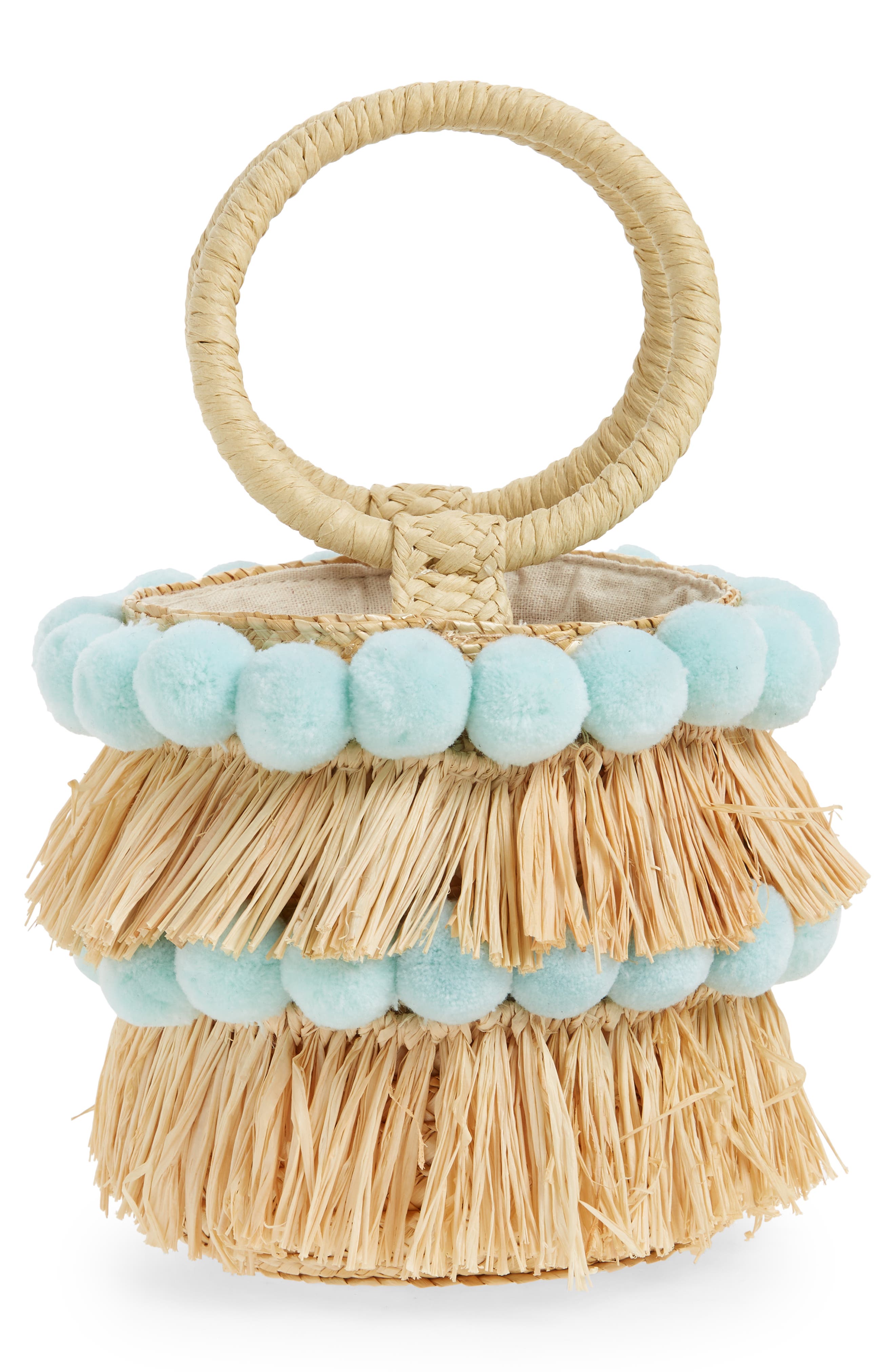 BTB Los Angeles Liv Round Bucket Bag with Bracelet Handles, Alternate, color, 