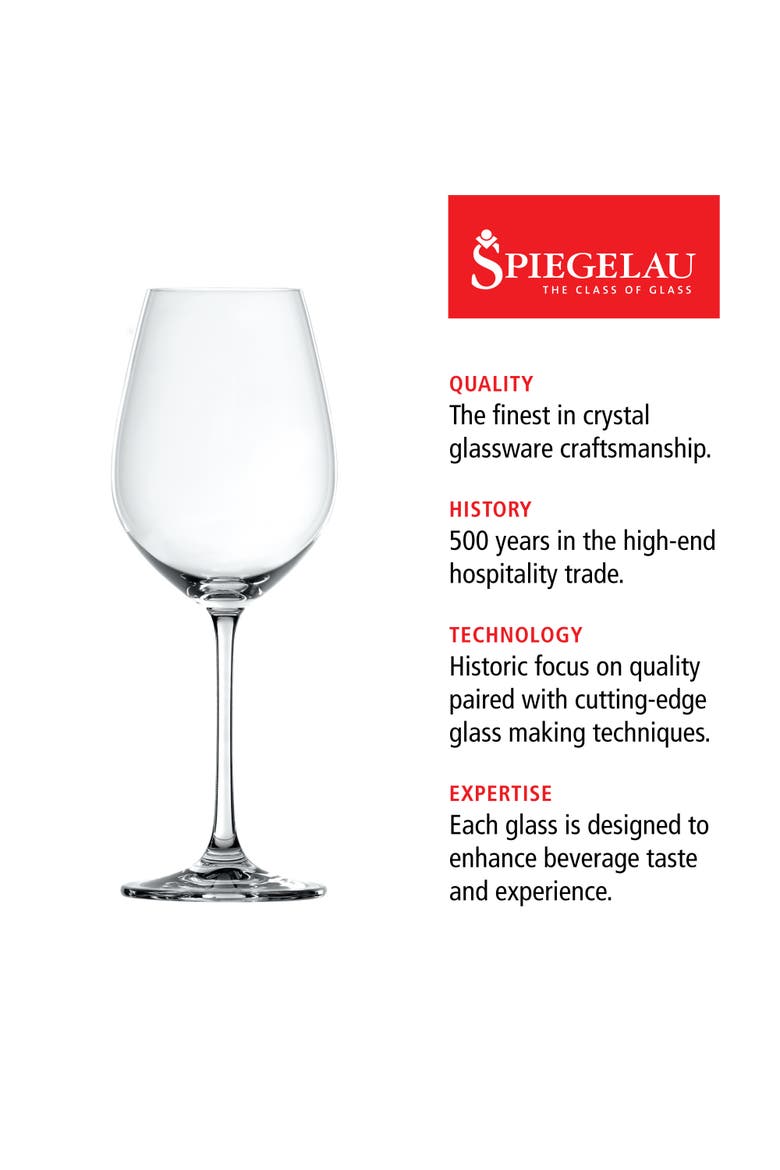 Salute Red Wine Glass Set of 4, Alternate, color, Clear