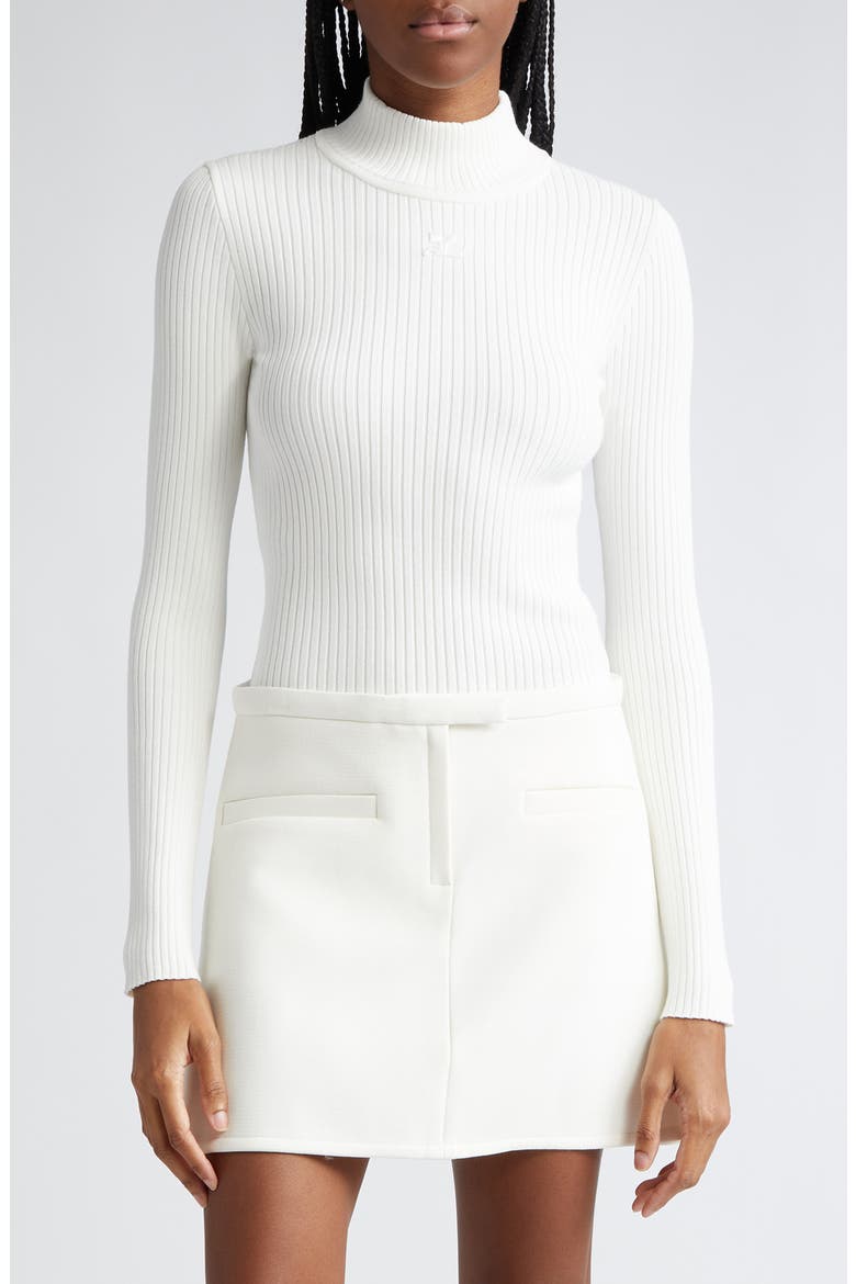 Mock Neck Rib Sweater, Main, color, HERITAGE WHITE