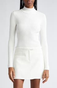 Courrèges Mock Neck Rib Sweater