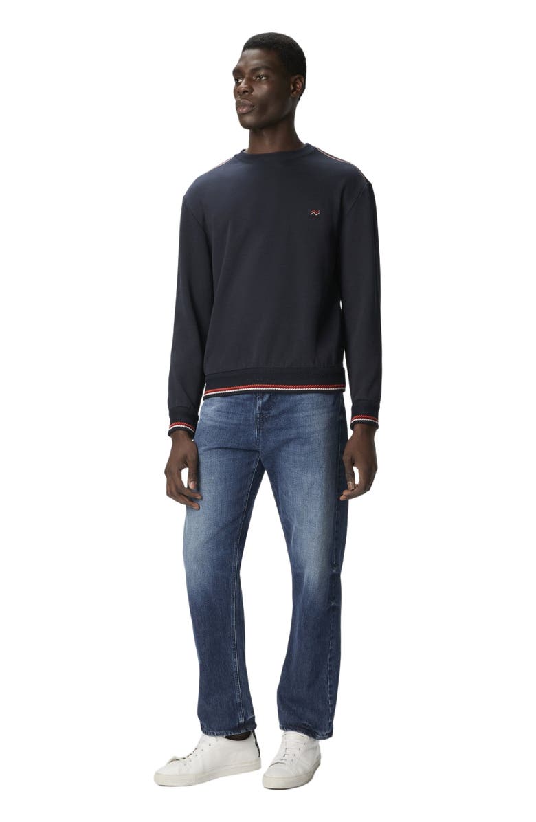 Missoni Crew Neck Sweatshirt With Knit Embroidery And Logo, Main, color, Blue