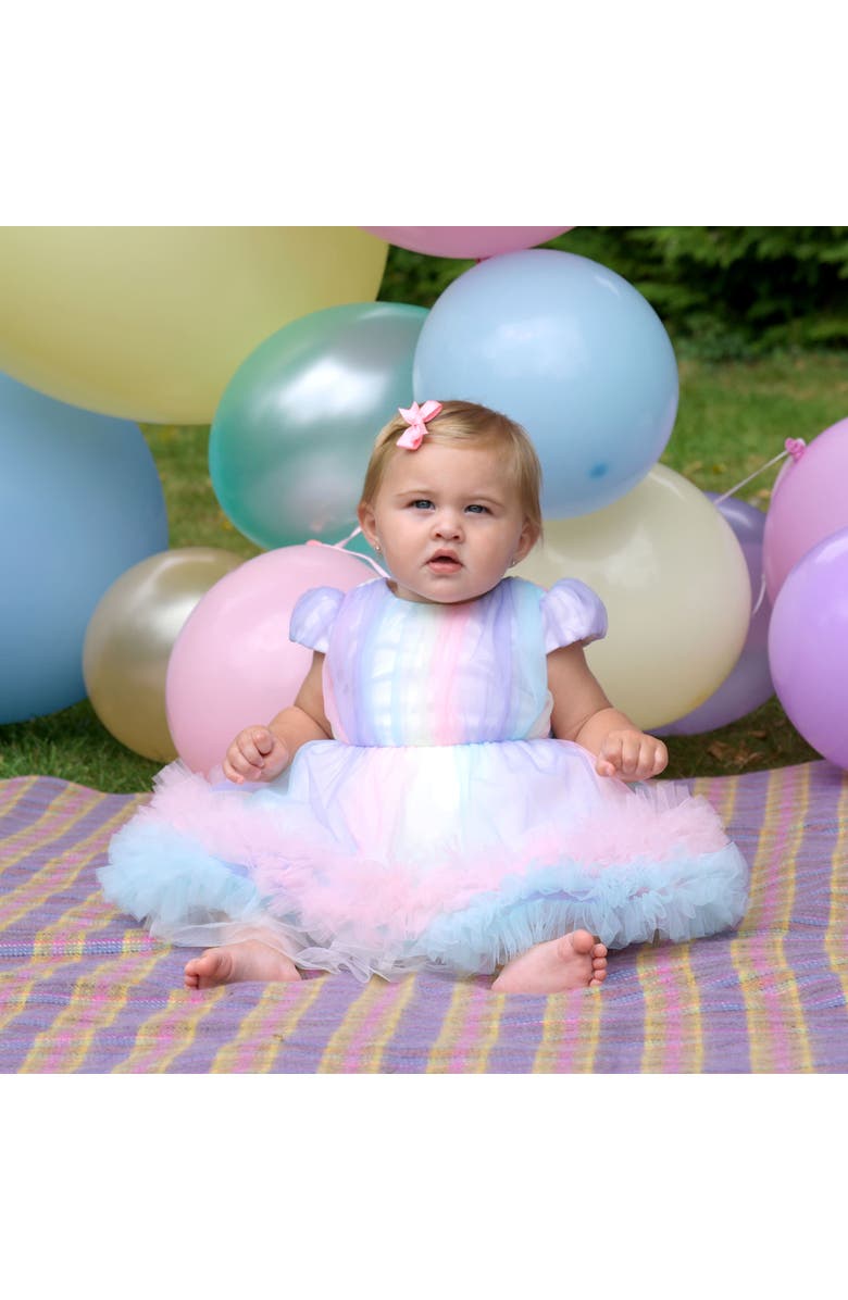 Rachel Riley Rainbow Tulle Party Dress, Alternate, color, Rainbow