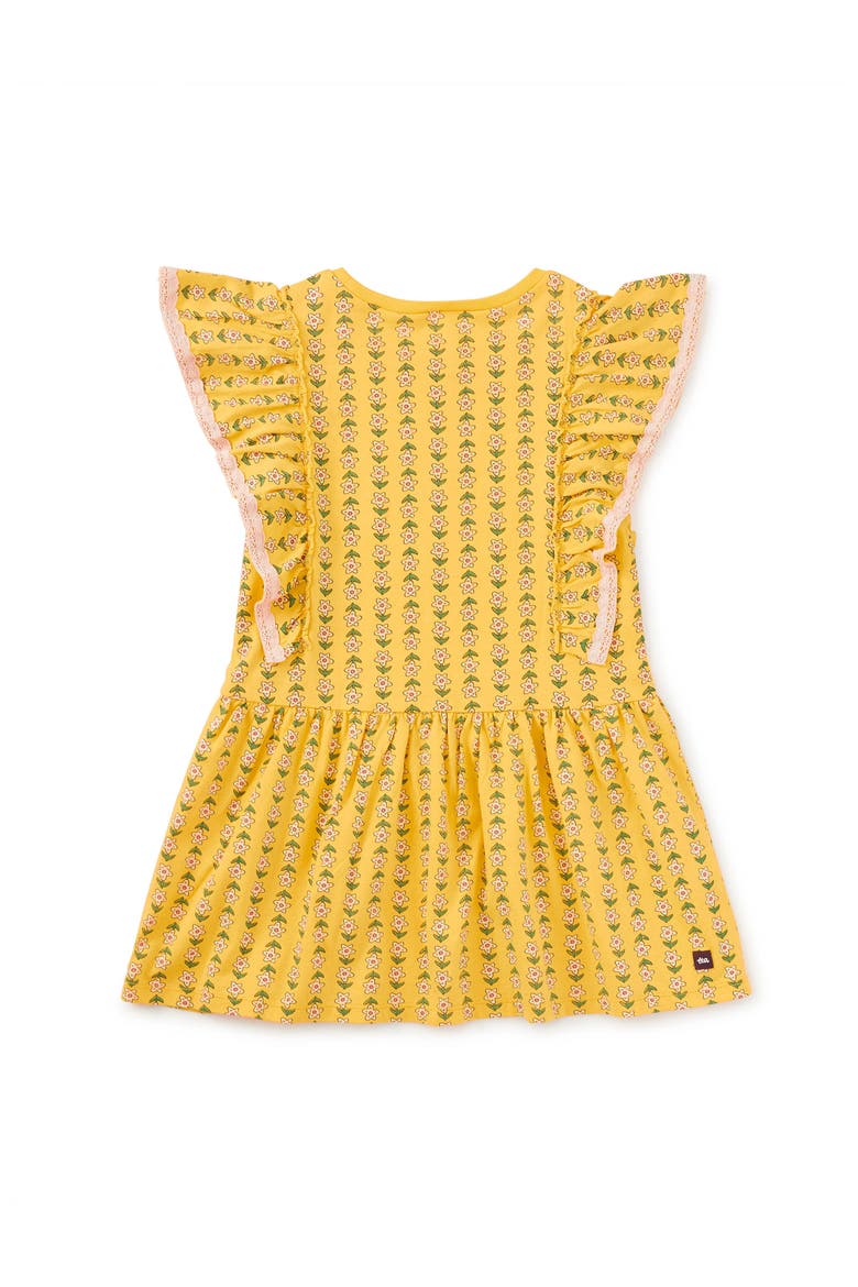 Crochet Trim Ruffle Dress, Alternate, color, Vintage Floral Tile