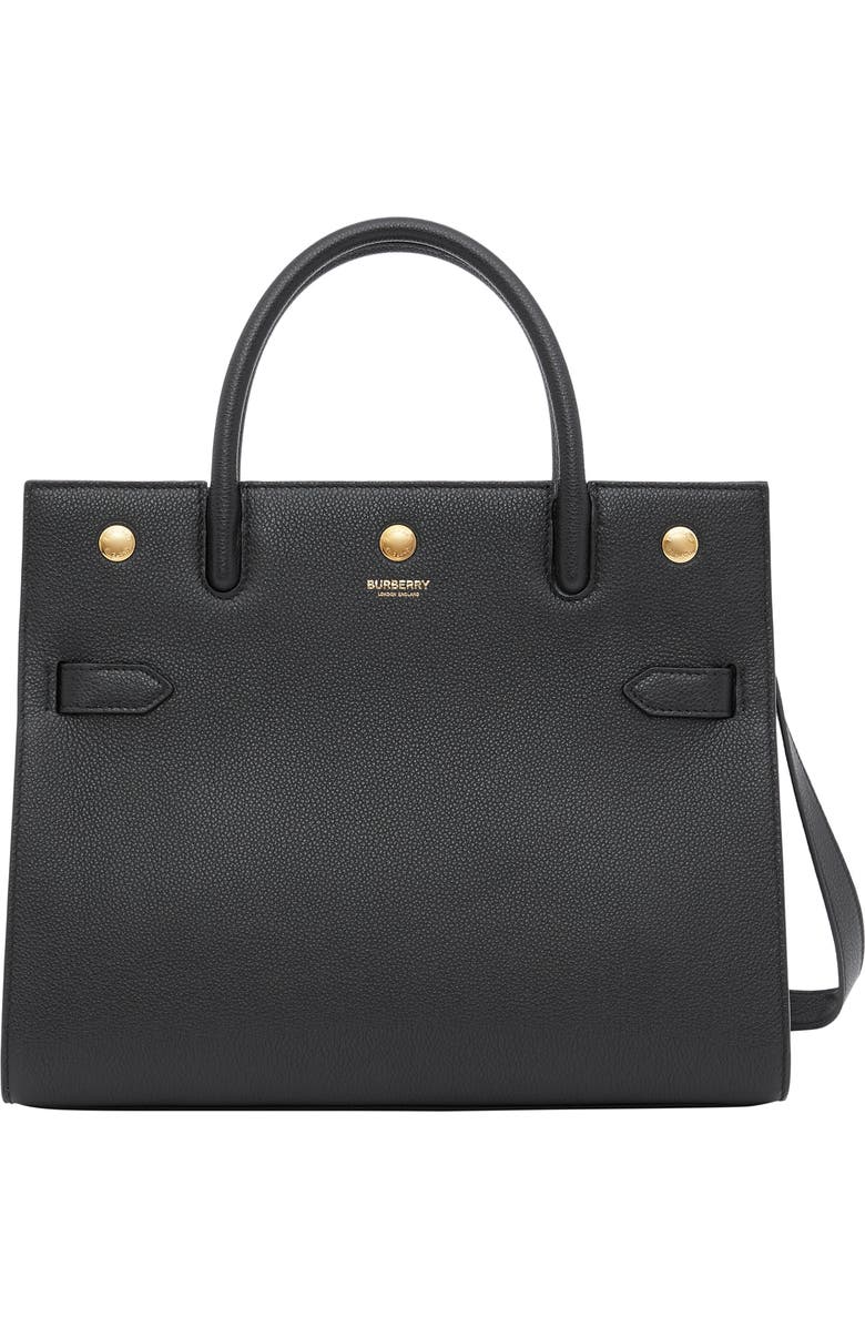 Burberry Small Title Two-Handle Leather Bag, Main, color,