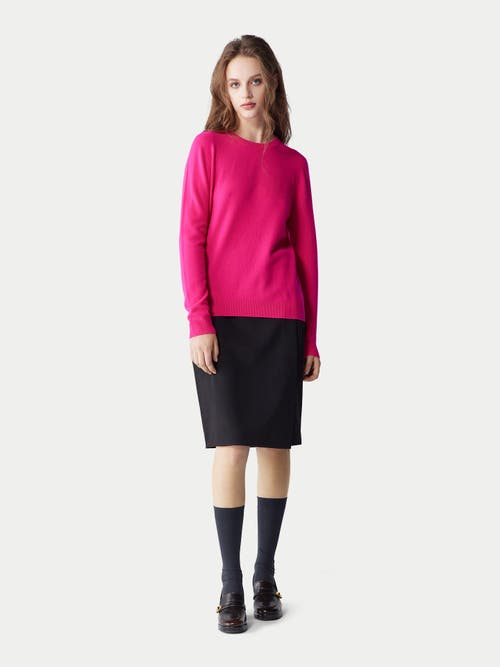 Gobi Mongolian Cashmere Crew Neck Sweater In Magenta