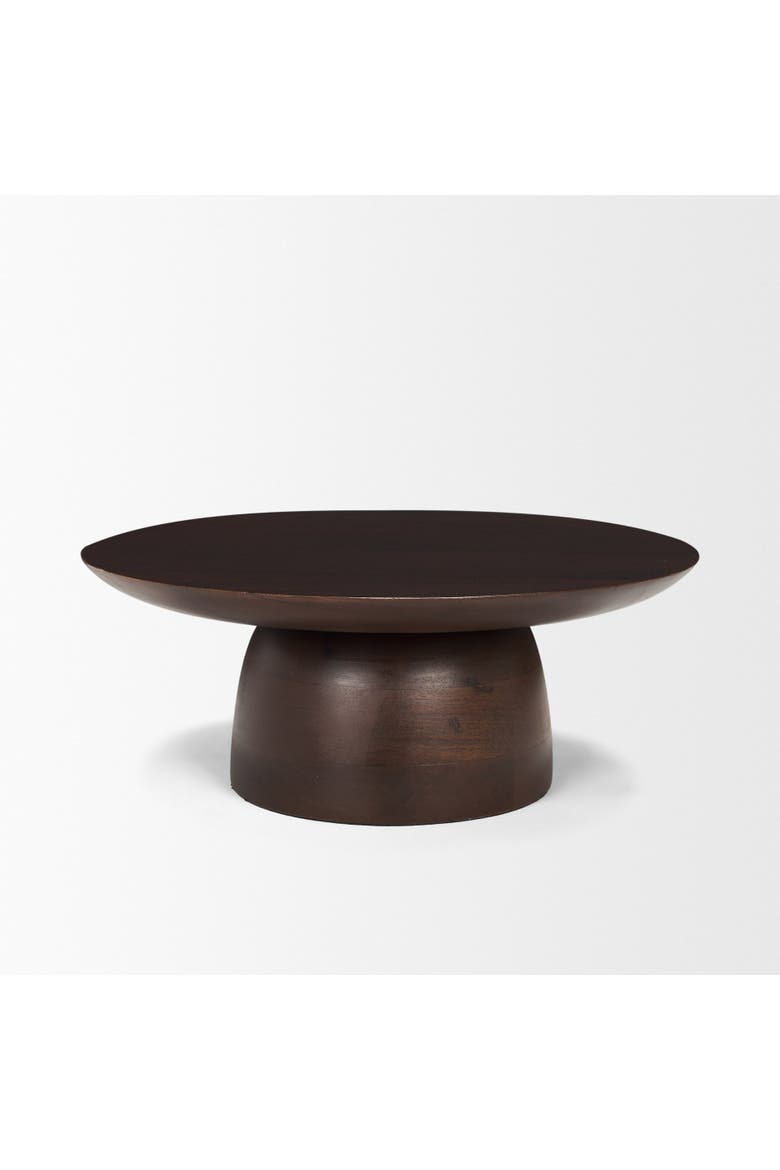 Sadira Solid Wood Round Riser, Alternate, color, Brown